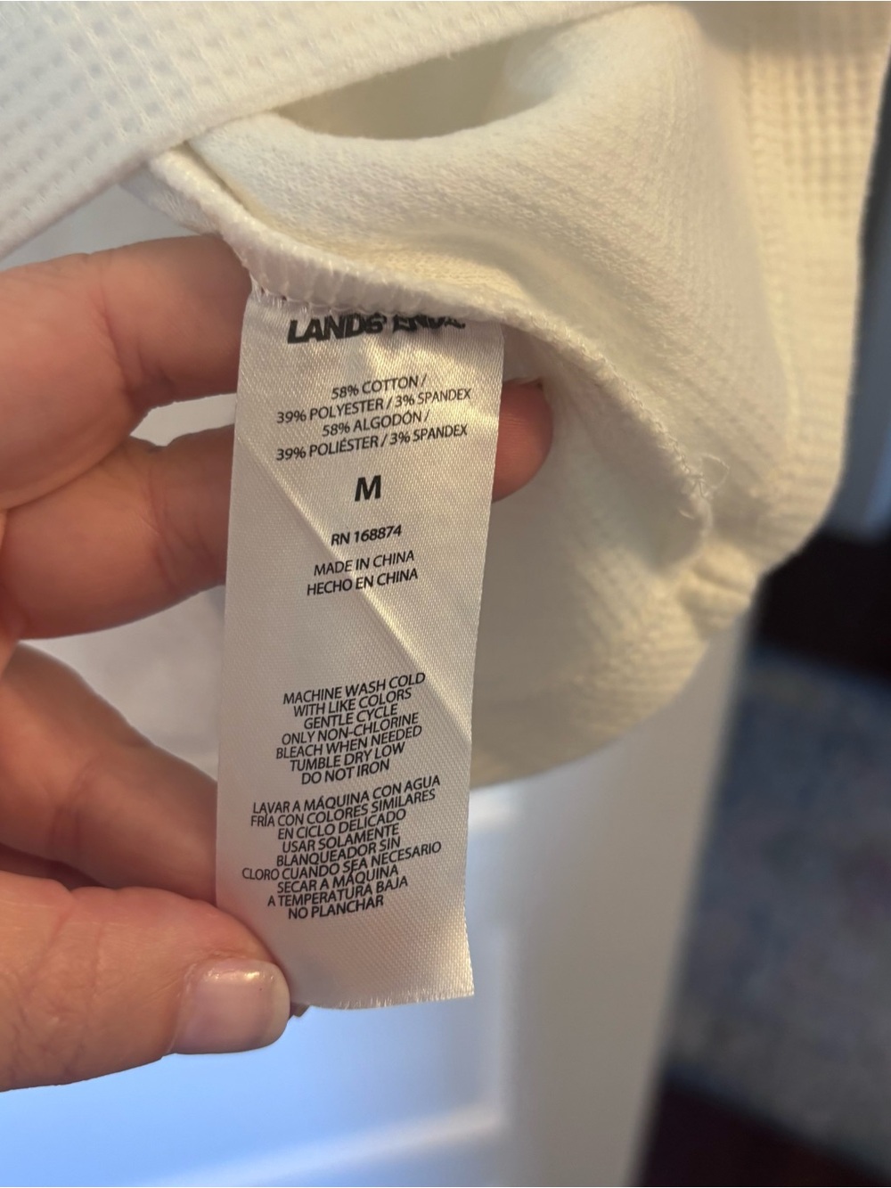 NWOT Lands' End Cream Waffle Turtleneck Pullover - Picture 4 of 4
